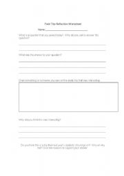 English Worksheet: Fieldtrip Reflection Sheet