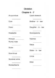 English worksheet: dictation