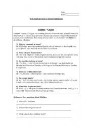 English worksheet: test simple present or continuous