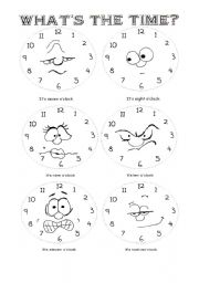 English Worksheet: whats the time? Oclock