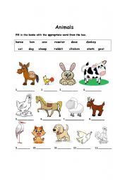 English Worksheet: Animals vocabulary