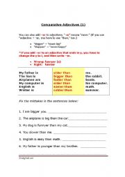 English worksheet: comparative worksheet