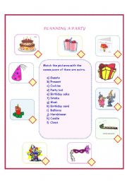 English worksheet: Party matching