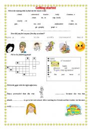 English Worksheet: First day at school