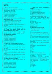 English Worksheet: TEST