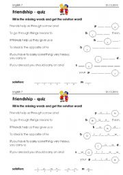 English Worksheet: vocabulary quiz on song 