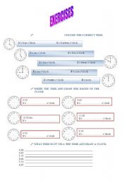 English worksheet: WHAT TIME IS IT?