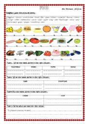 English Worksheet: food