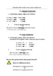 English Worksheet: Participles