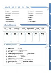 English Worksheet: Personal Pronouns 2 / 2