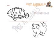 English Worksheet: Pet Animal to color