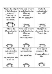 English Worksheet: Football Themed- I Have/Who Has
