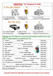 English Worksheet: Infinitive: 