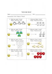 English worksheet: These and Those