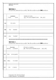 English worksheet: simple sentences