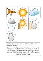 English Worksheet: Read the forcast