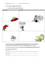 English Worksheet: Calvins dreams+ audio link+ANSWER KEY