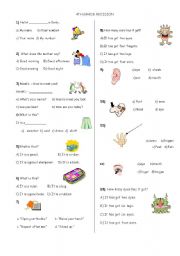 English Worksheet: 4th Grade revision test