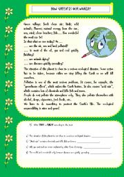 English Worksheet: Read comprehension