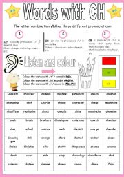 English Worksheet: words with CH