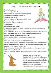 English Worksheet: Read comprehension