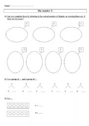 English worksheet: The  number 5