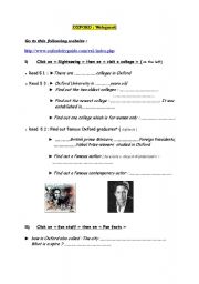 English Worksheet: OXFORD webquest