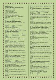 English Worksheet: TEST