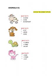 English worksheet: animals