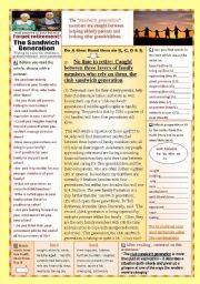 English Worksheet: The Sandwich Generation