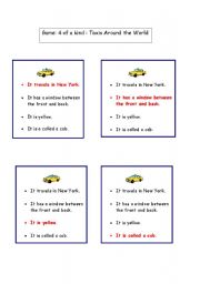English worksheet: Game: Taxis Around the World