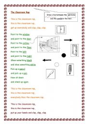 English Worksheet: The Classroom Rap