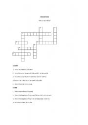 English Worksheet: Family crossword