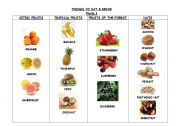 English Worksheet: THINGS TO EAT & DRINK: FRUITS