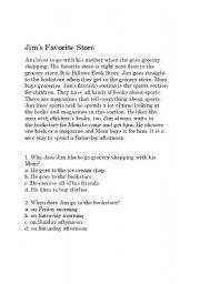 English worksheet: Jms favorite store