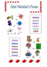 English Worksheet: Saint Valentine Visual Poems