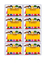 English Worksheet: Who is it ?- Family game