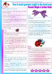 English Worksheet: How to teach grammar (argh!) to the bored ones  Present Simple & Action Verbs 