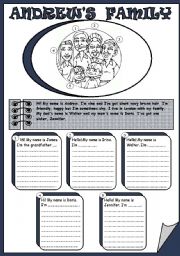 English Worksheet: Andrews family