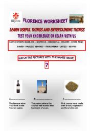 English worksheet: Discover the city Florence and learn new stuff!