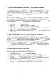 English Worksheet: Present and Past: Simple and Continuous exercises
