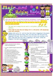 Main and Helping Verbs***EDITABLE****  W/ ANSWER KEY****