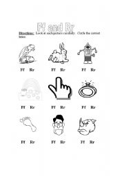 English Worksheet: Ff and Rr