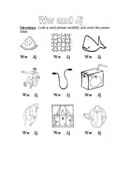 English worksheet: W and J