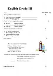 English worksheet: English Grade 3