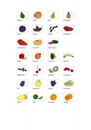 English worksheet: Fruits 