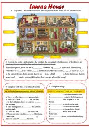 English Worksheet: Lauras House