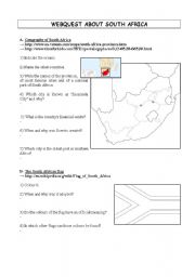 English Worksheet: Web quest about South Africa