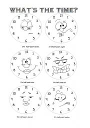 English Worksheet: whats the time? half past Part 4