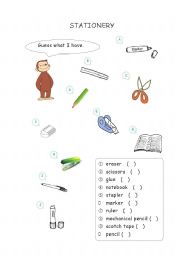 English worksheet: Stationery 